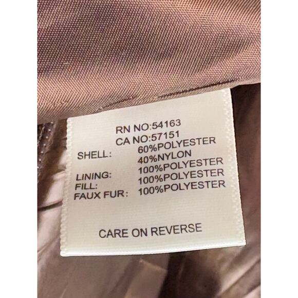 Andrew Marc New York Puffer Jacket Iridescent Brown Faux Fur Trim Coat Womens XS - Picture 7 of 8